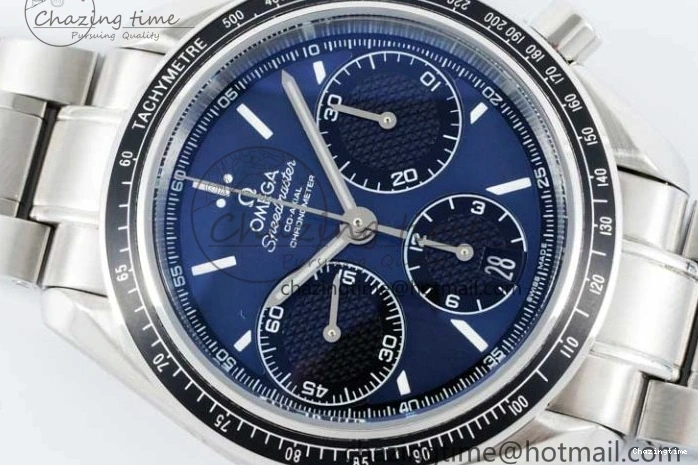 0405 UrbanChic Speedmaster Racing Master SS HKF Best Edition Blue Black Dial on SS Bracelet A 7808
